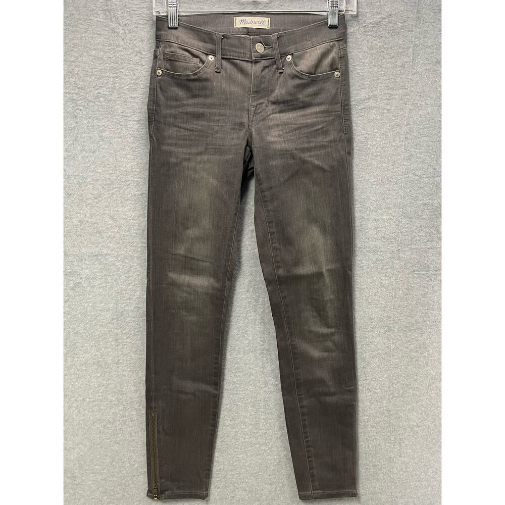 Madewell Grey Skinny Ankle Zip Jeans Size 24